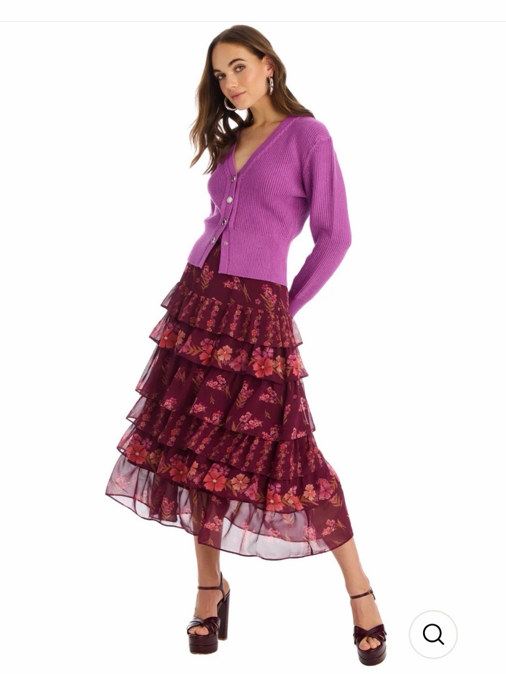 NWT Allison New York Ruby floral midi skirt